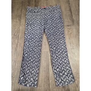 Anthropologie Cartonnier Charlie Trouser Blue Print Casual Women's Pants Size 8